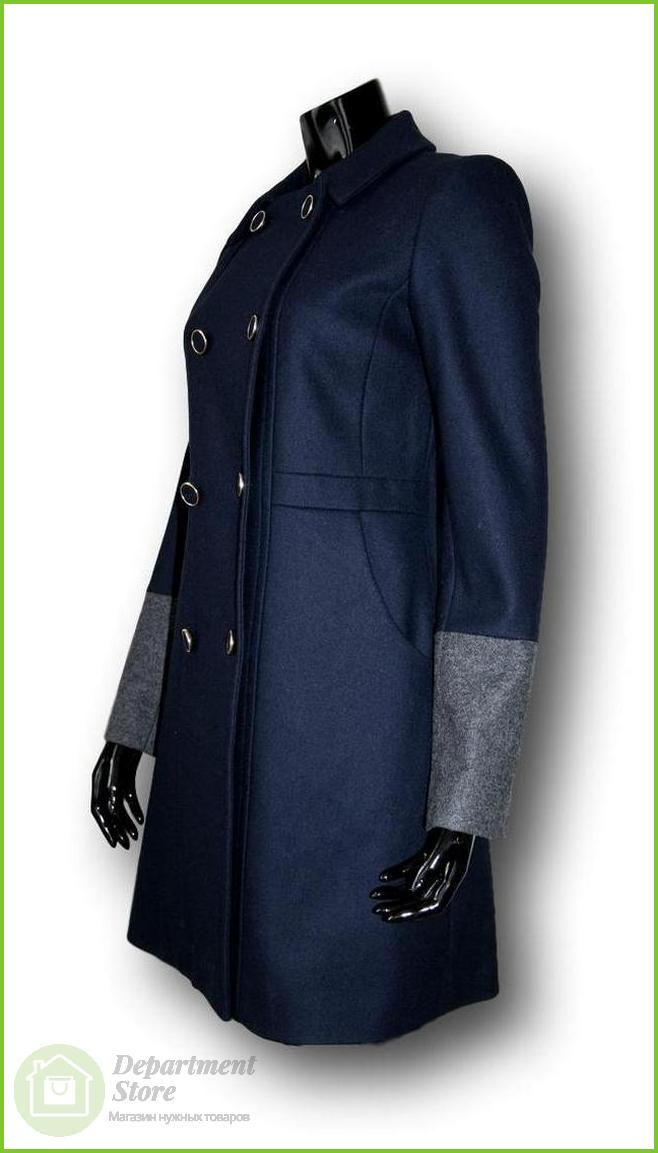 Пальто женское NAF NAF UHWH32D-BLEU-OBSCUR, ткань тёмно-синяя, вид 1