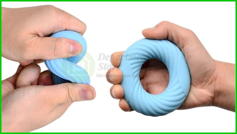 Силиконовый кистевой эспандер, цвет Голубой (нагрузка 9 кг)