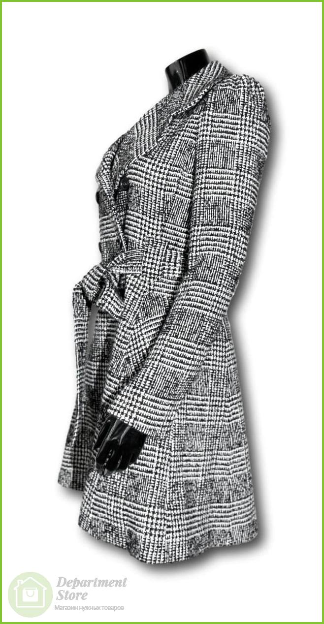 Пальто женское NAF NAF NNH30D-Z267, ткань чёрно-белая, вид 3