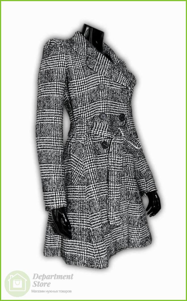 Пальто женское NAF NAF NNH30D-Z267, ткань чёрно-белая, вид 2