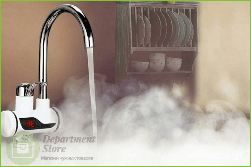 Кран водонагреватель проточный Instant Electric Heating Water Faucet с дисплеем, вид 1