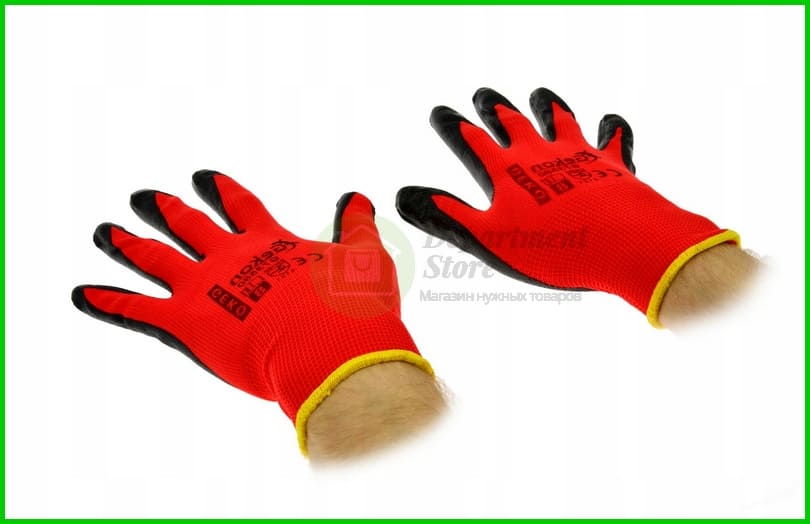 Нейлоновые перчатки с нитриловым покрытием служат для надёжной защиты кожи рук от повреждений.